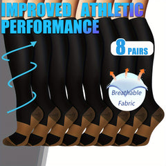 Copper Compression Socks 10-20 mmHg Knee High for Women Men