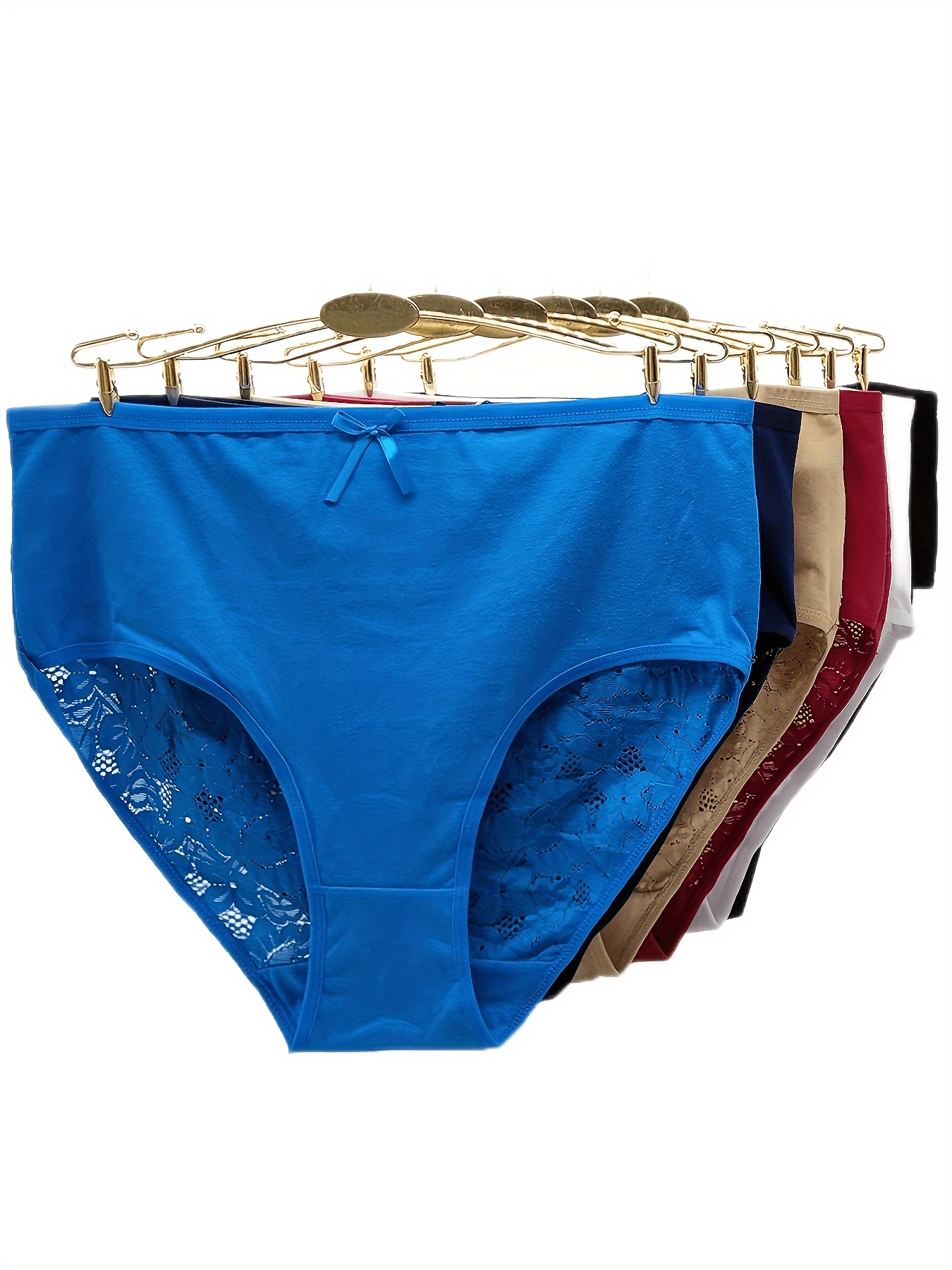 6pcs Lace Briefs Comfy & Stretchy Intimates Panties