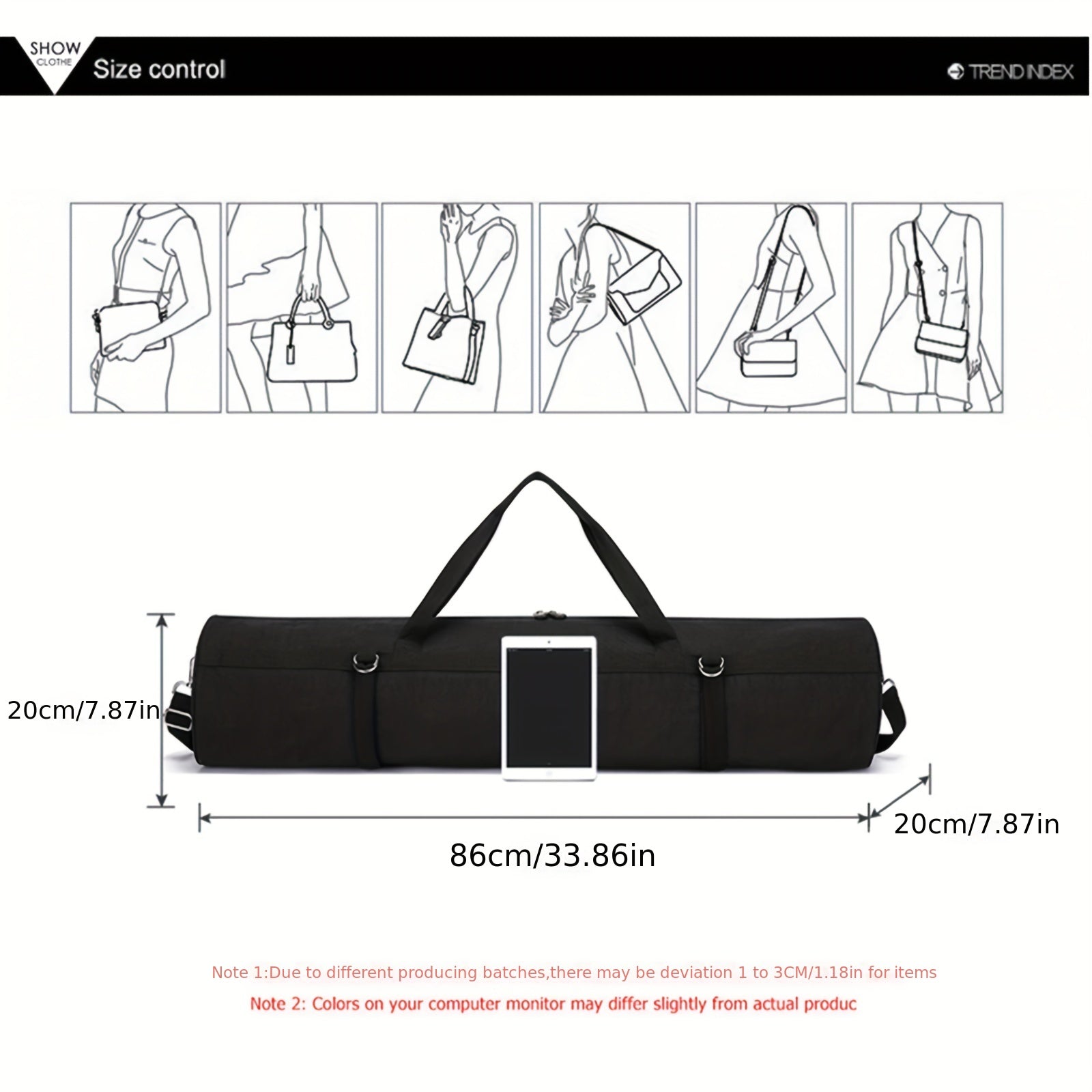 Waterproof Oxford Yoga Mat Carry Bag with Shoulder Strap - Yoga Accessories