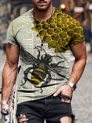 Men's Bee & Honeycomb Graphic T shirt - Outdoor Comfort