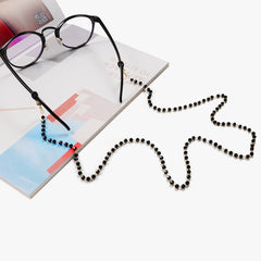 Vintage Crystal Beads Glasses Chain CCB Pearl Copper Alloy Mask Hanging Chain