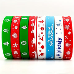 5pcs Christmas Cartoon Silicone Bracelet Holiday Gift Decoration