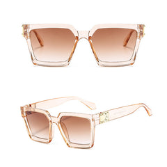 Vintage Square Sunglasses Women's Transparent Eyeglasses UV Protection