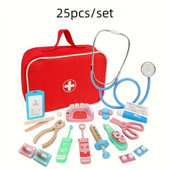 Children's Doctor Role Playing Toy Set with 25pcs 15pcs 8pcs Wooden