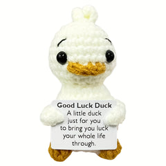 Fabric Crochet Duck Toy Lucky Duck with Yellow Beak Birthday & Party Decor