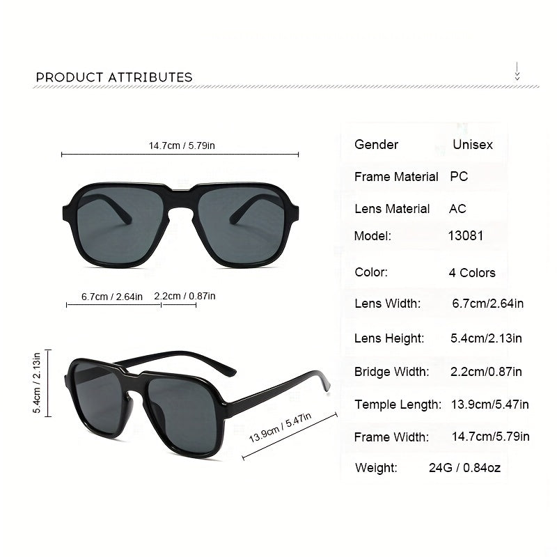 Aviator Square Sunglasses Retro Gradient Glasses UV400