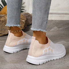 Two Tone Mesh Breathable Flying Woven Shoes Lightweight Wear Resistance Non Slip