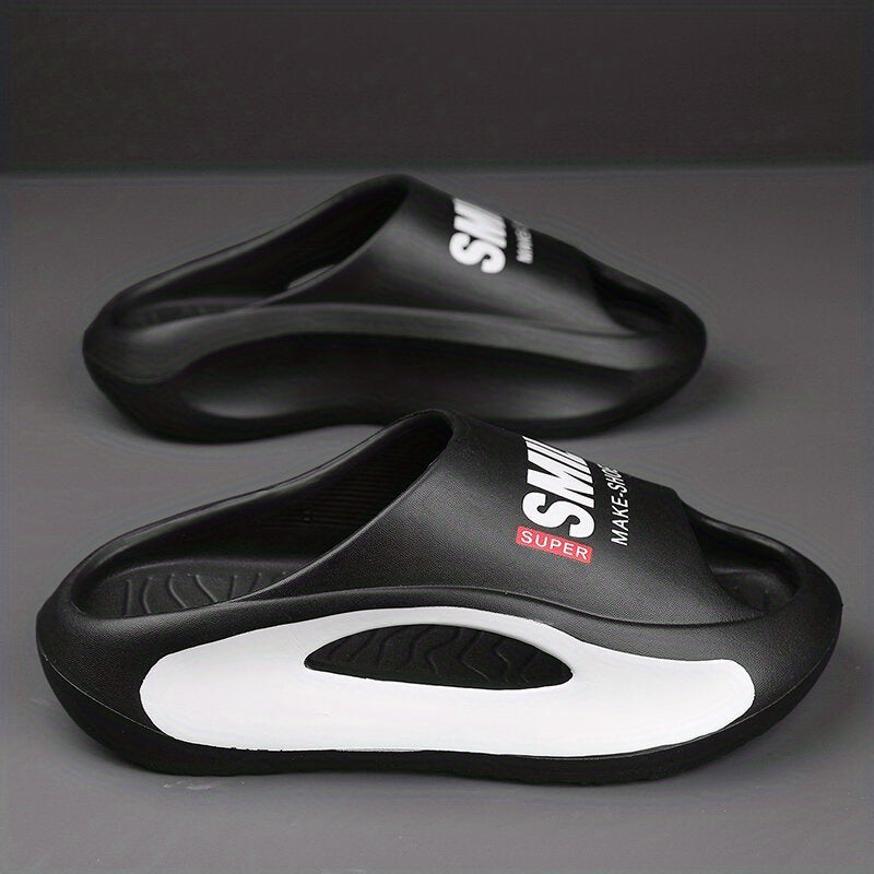 Unisex Alphabet Detail Non Slip Platform Slides