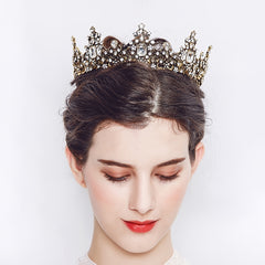 Vintage Baroque Queen Round Crown Tiaras And Crown For Women
