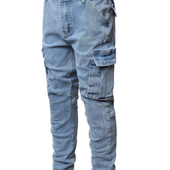 Boys Grey Stretch Jeans Skinny Slim Fit Cargo Pants