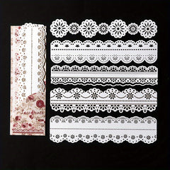 5pcs Long Strip Lace Paper Holiday Series Hand Curtains