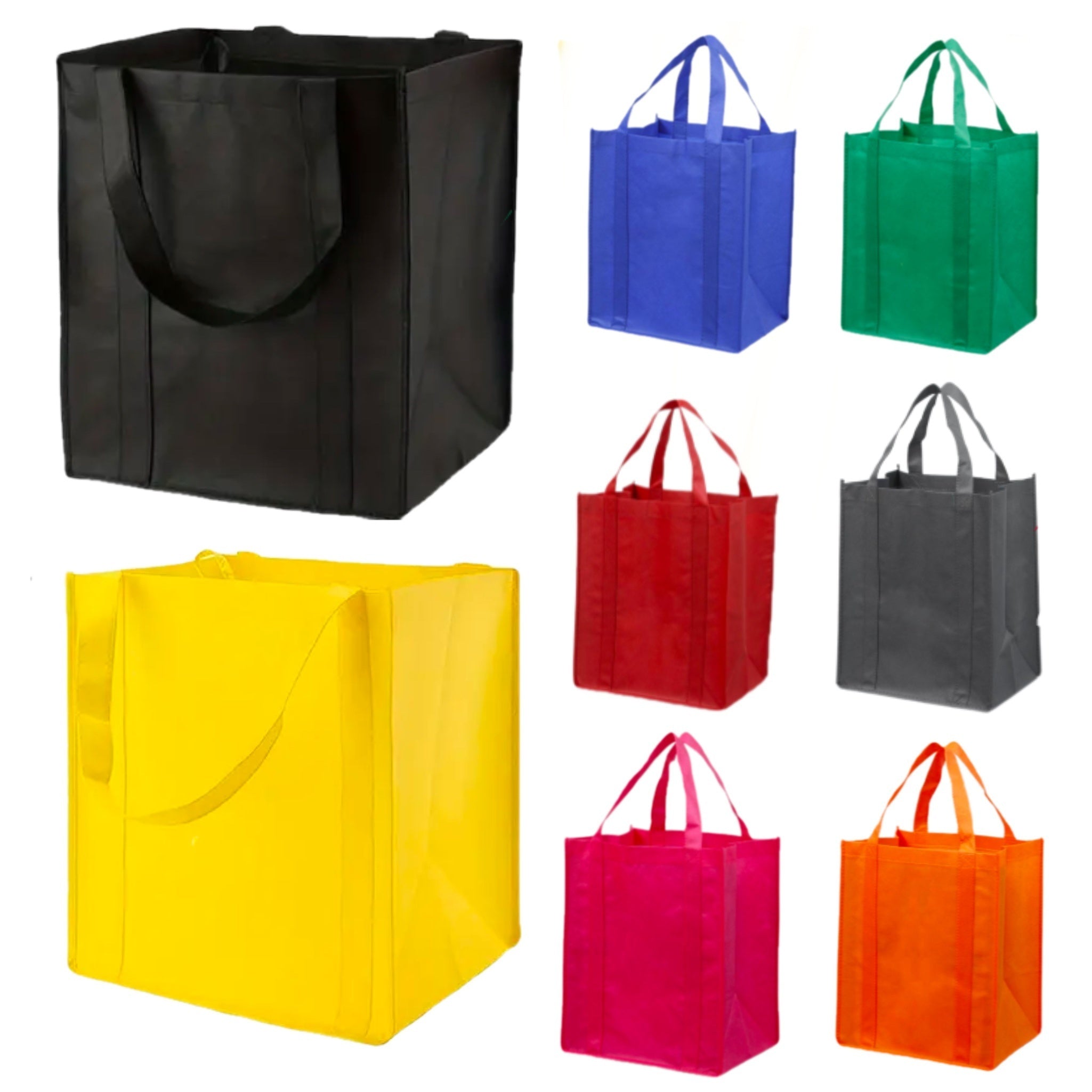8pcs Non-woven Tote Bags Reusable Large Shopping Bags - DIY Printing Handbag