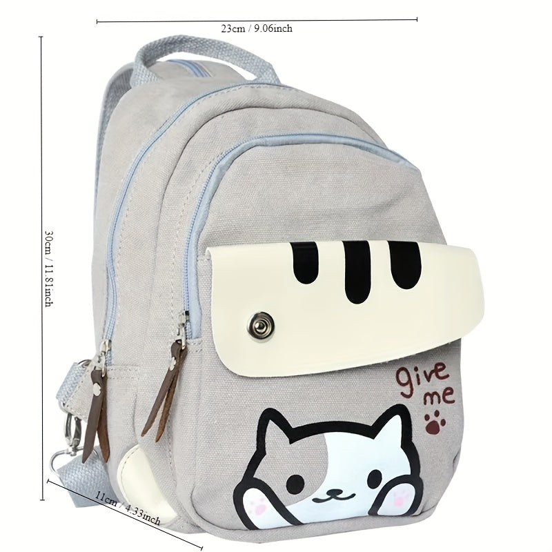 Cat Backpack Anime Game Canvas Bag