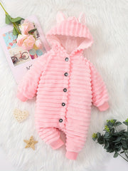 Baby Girl Hooded Warm Jumpsuit with Ears