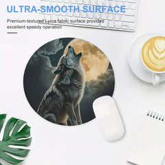 Indian Wolf Round Mouse Pad Non-slip Rubber Base Mouse Pad