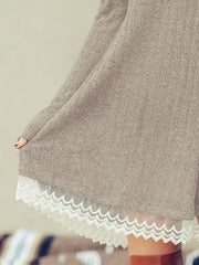Colorblock Lace Sweater Dress