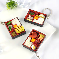 Food Lunch Box Model Pendant Key Chain Car Bag Charm Gift