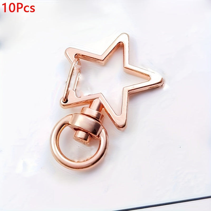 10pcs Star Hollow Key Chain Creative Lobster Clasp Buckle