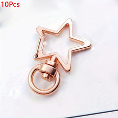 10pcs Star Hollow Key Chain Creative Lobster Clasp Buckle