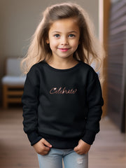 Girls Boys CELEBRATE Print Sweatshirt For Spring Fall