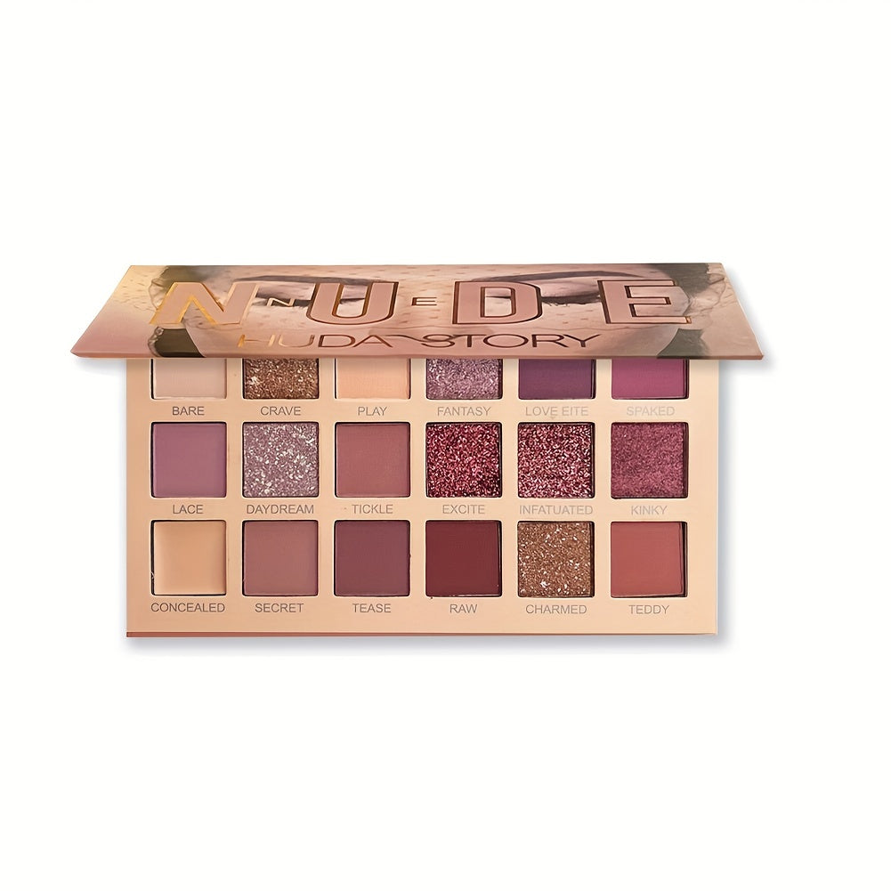 Desert Rose Eyeshadow Palette 18 Colors Earth Tone Pearly Matte Finish