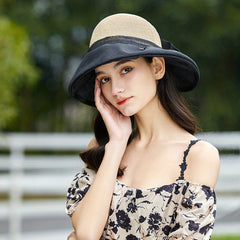 Wide Brim Straw Sun Hat Bowknot Lightweight Breathable Bucket Hat