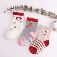 3 Pairs Cartoon Animal Floor Socks Keep Baby Safe & Comfortable
