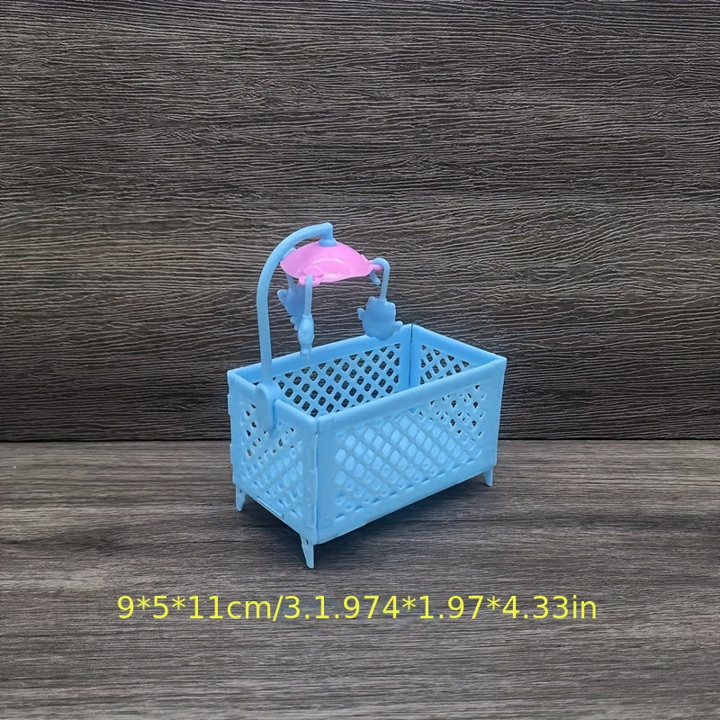 Doll Toy Set with Wash Basin, Toilet, Bed, Chair & Accessories