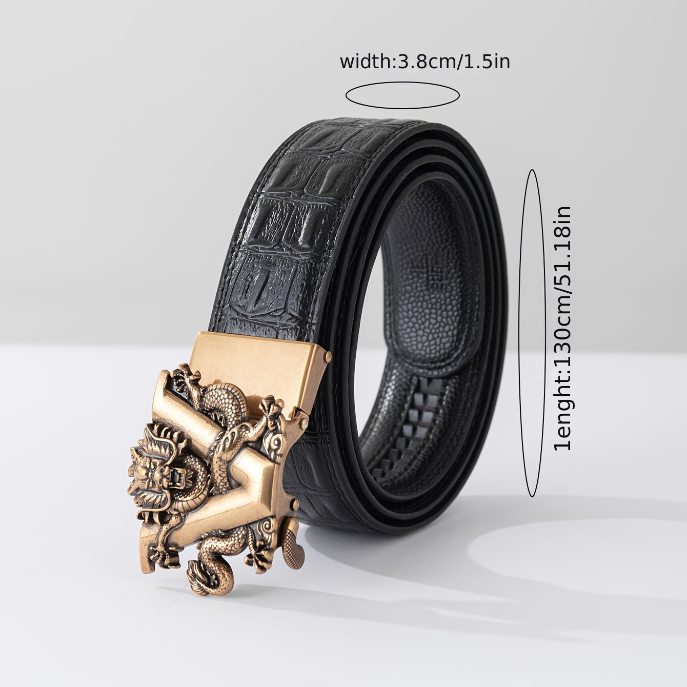 V Dragon 2-Layer PU Leather Men's Belt