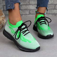 Women's Lace-up Platform Running Shoes, Lightweight Sneakers