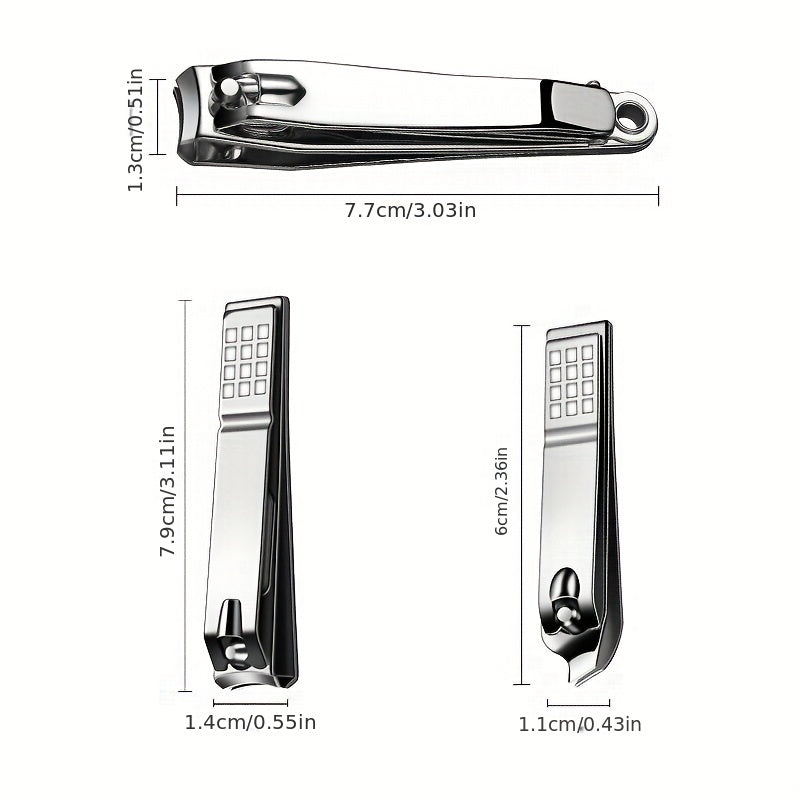 Portable Stainless Steel Nail Clippers Nail Cutter Pedicure Tools