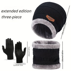 Winter Knitted Hat Scarf Gloves Set For Women Men