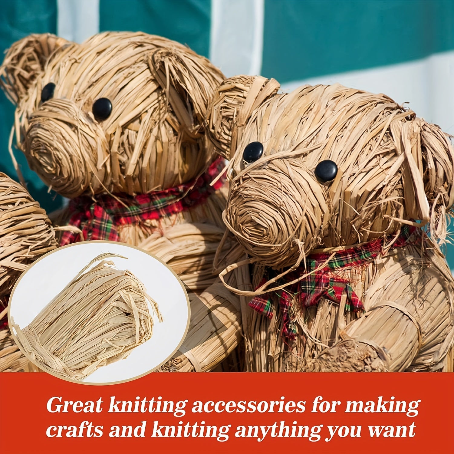 50g Natural Raffia Fibre Ribbon for Bouquet Decoration Craft Ribbon