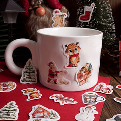 46pcs Christmas Theme Stickers for DIY Hand Account Decoration