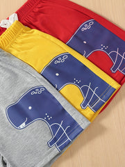 3pcs Dinosaur Print Boys Comfortable Shorts For Summer