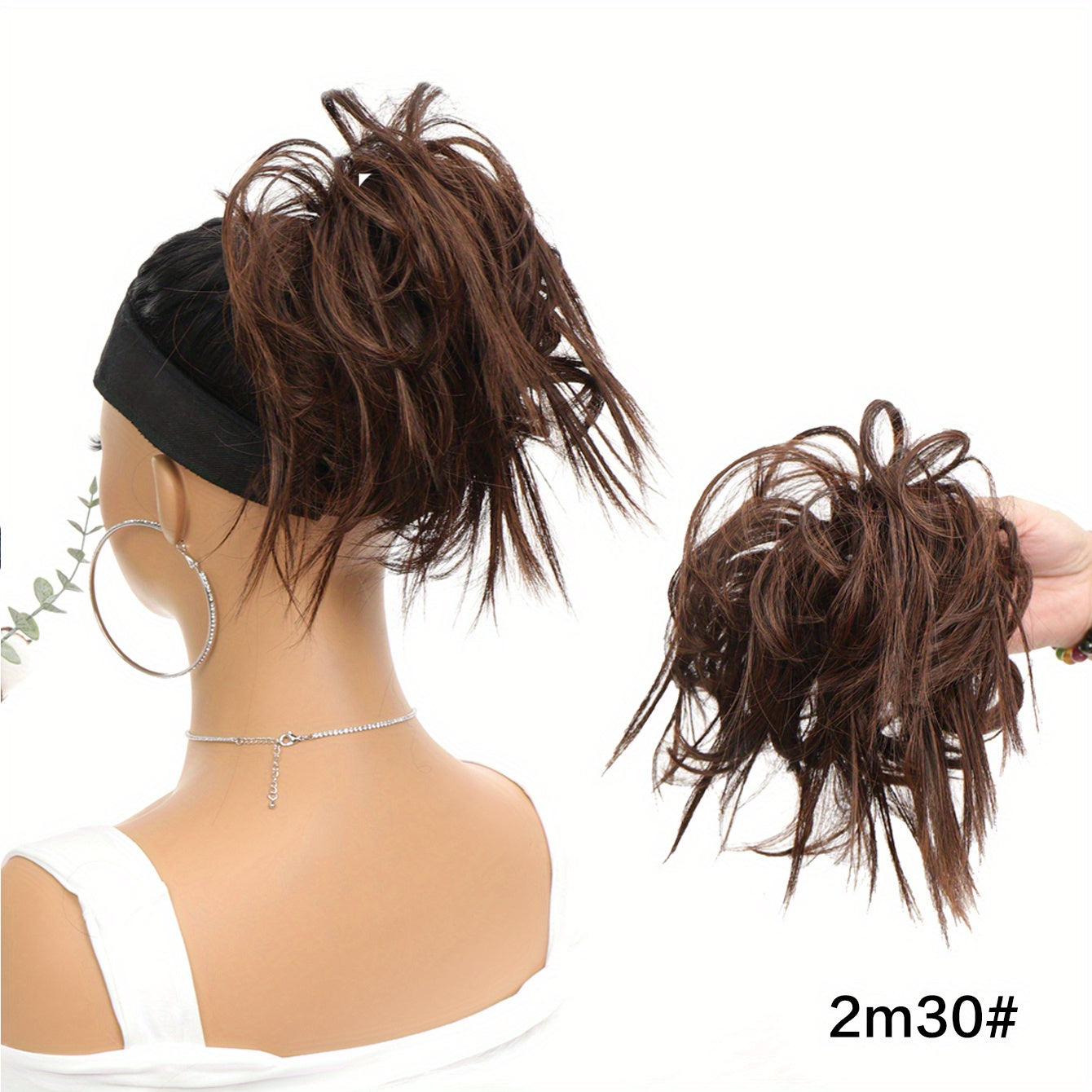 Messy Bun Hair Piece Extensions Elastic Band Ponytail Extensions