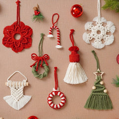 8pcs Christmas Woven Decorations DIY Kit - Perfect Holiday Gift