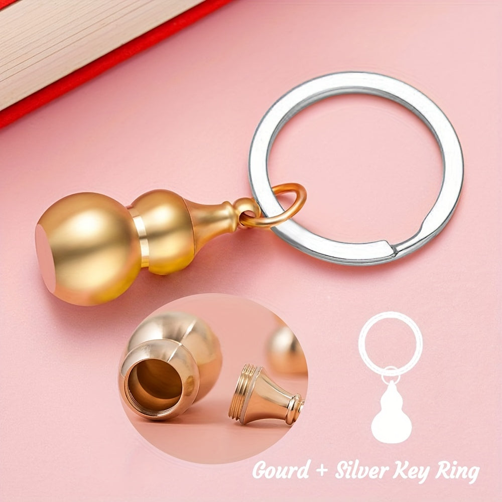 Vintage Brass Gourd Keychain Pendant for Men