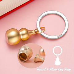 Vintage Brass Gourd Keychain Pendant for Men