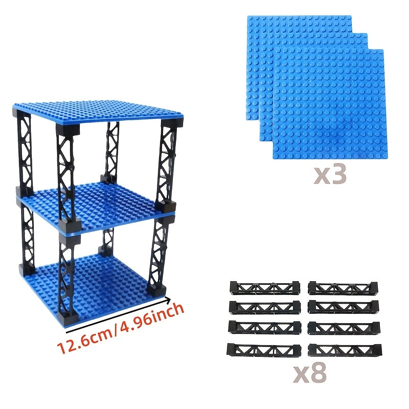 3pcs Double Sided Baseplates Building Blocks for City Building Toy