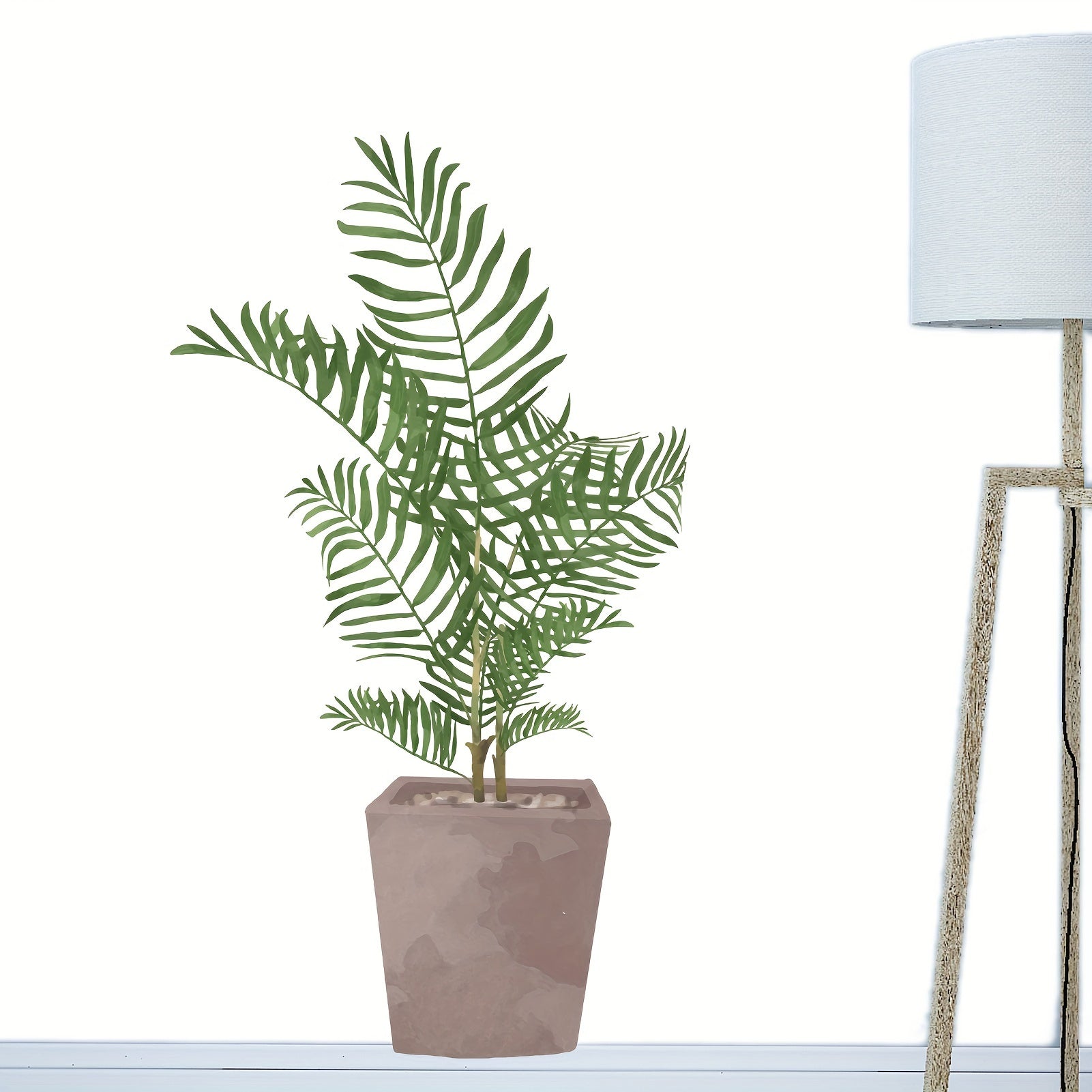Green Plants Wall Stickers for Bedroom - Natural Leaf Wall Posters Decor