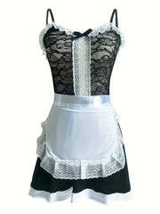 Floral Lace Naughty Maid Costume for Seductive Nights