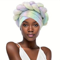Colorful Laser Sparkly Braided Chemo Cap Pre-Tied Turban