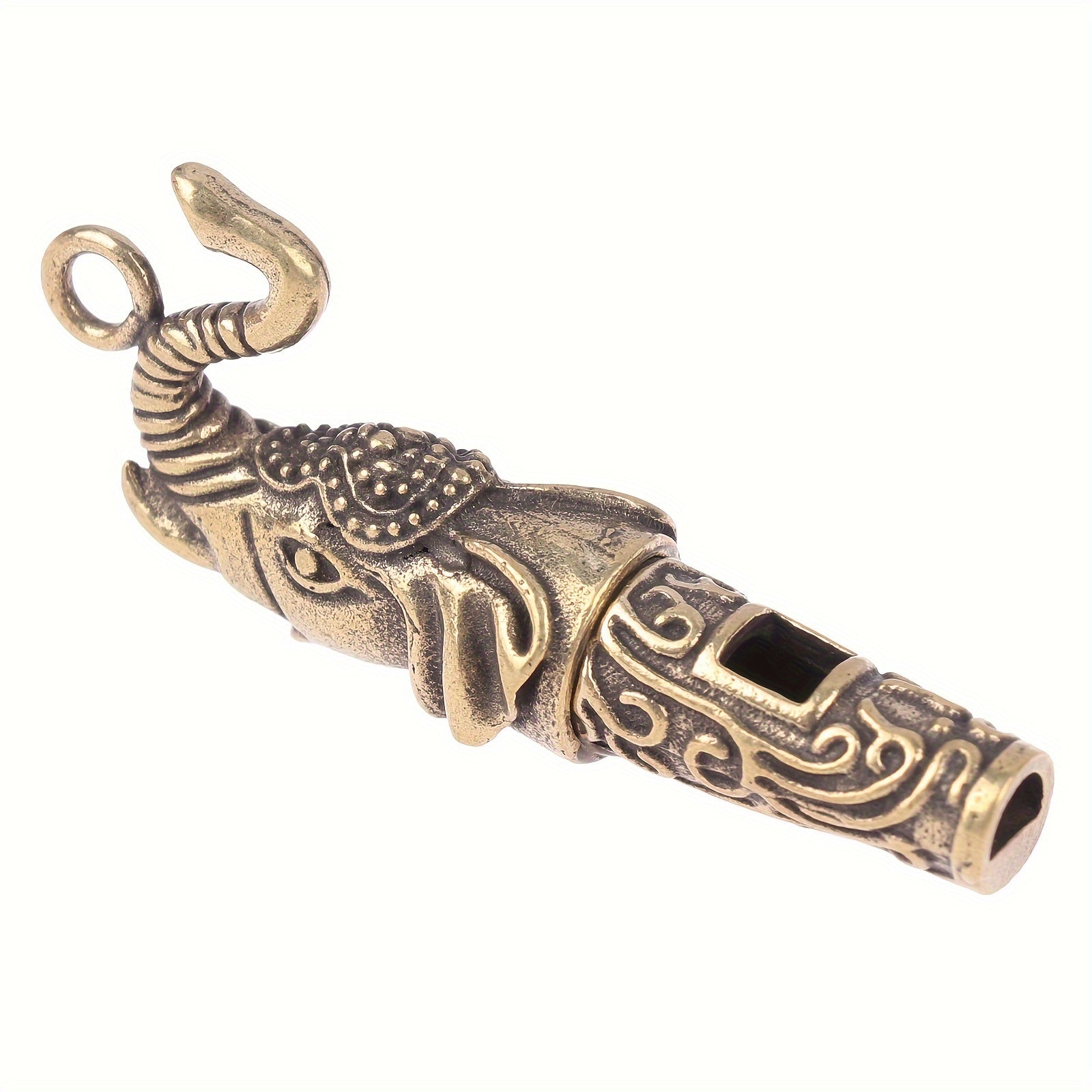 Vintage Dragon Head Whistle Keychain Pendant for Outdoor Survival
