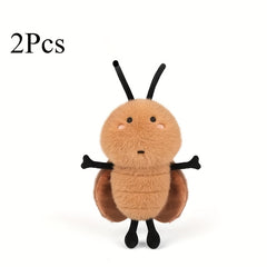 Plush Roach Dolls 2pcs Soft Brown Cockroach Decorations Fun Gift