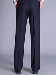 Men's Solid Dress Pants Spring Fall Business