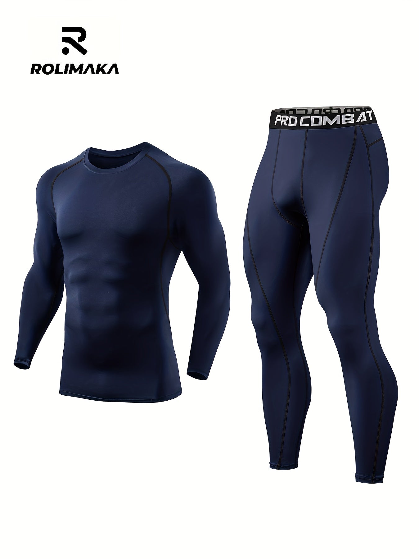 Quick Dry Men's Sports Suit: Moisture Wicking Compression Top & Leggings