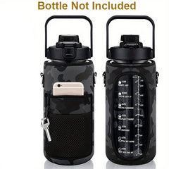 Stay Hydrated Sporty Insulated Water Bottle Carrier with Strap & Pockets