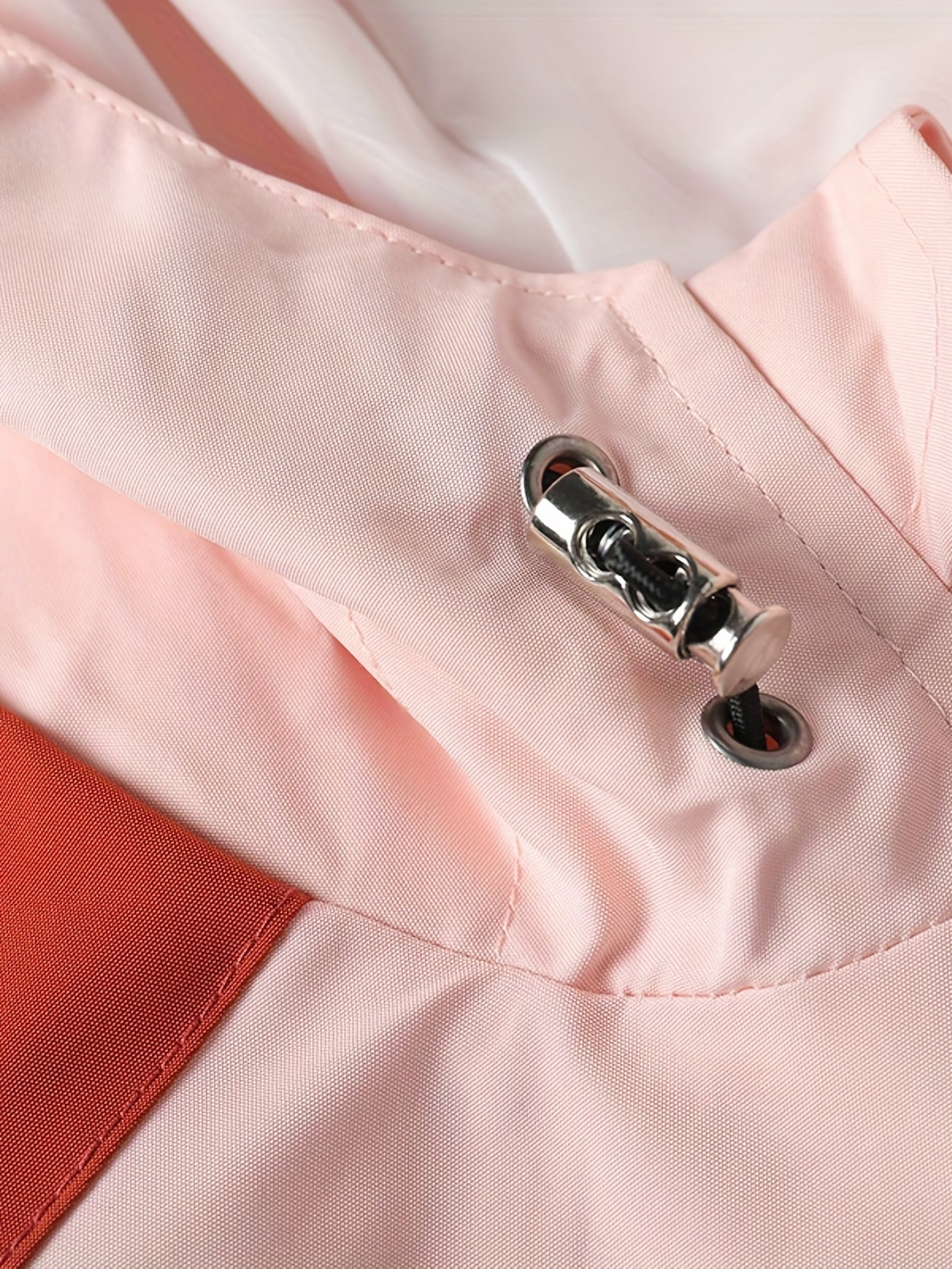 Women Waterproof Hooded Jacket with Zipper Pockets