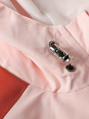 Women Waterproof Hooded Jacket with Zipper Pockets